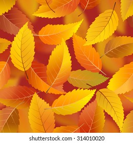 Seamless pattern with autumn falling leaves, vector illustration