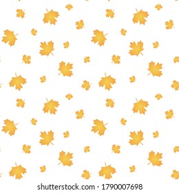 Seamless pattern of autumn falling maple leaves