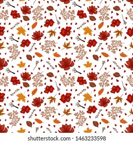 seamless pattern with autumn flowers