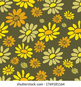 Seamless pattern with autumn flowers .Vector
