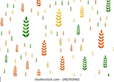 Seamless pattern with autumn foliage on a white background. Flat vector illustration EPS10.