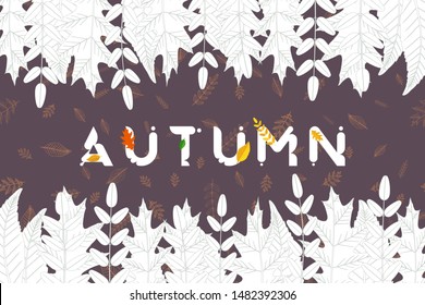 Seamless pattern with autumn foliage on a background. Flat vector illustration EPS10.