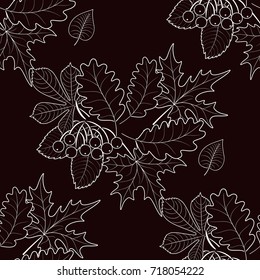 seamless pattern of autumn foliage on background