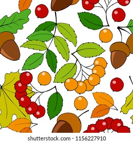 seamless pattern with autumn fruits