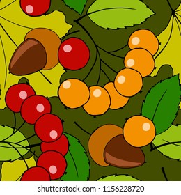 seamless pattern with autumn fruits