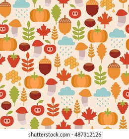 seamless pattern with autumn icons