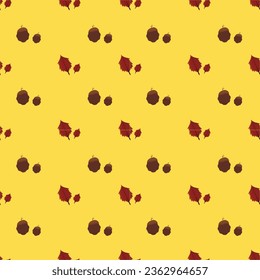Seamless pattern Autumn leaf border. Gift wrap and scrapbook. Vector illustration for wallpaper, gift paper, fill patterns, web page backgrounds, autumn greeting cards.