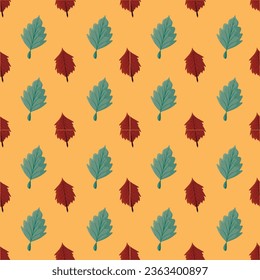 Seamless pattern Autumn leaf border. Gift wrap and scrapbook. Vector illustration for wallpaper, gift paper, fill patterns, web page backgrounds, autumn greeting cards.