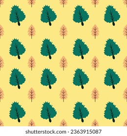 Seamless pattern Autumn leaf border. Gift wrap and scrapbook. Vector illustration for wallpaper, gift paper, fill patterns, web page backgrounds, autumn greeting cards.