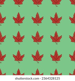 Seamless pattern Autumn leaf border. Gift wrap and scrapbook. Vector illustration for wallpaper, gift paper, fill patterns, web page backgrounds, autumn greeting cards.