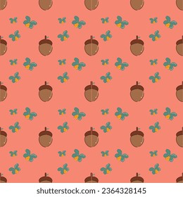 Seamless pattern Autumn leaf border. Gift wrap and scrapbook. Vector illustration for wallpaper, gift paper, fill patterns, web page backgrounds, autumn greeting cards.