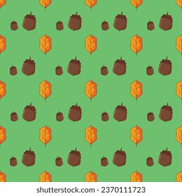 Seamless pattern Autumn leaf border. Gift wrap and scrapbook. Vector illustration for wallpaper, gift paper, fill patterns, web page backgrounds, autumn greeting cards.