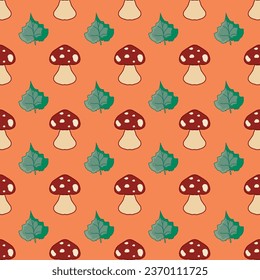 Seamless pattern Autumn leaf border. Gift wrap and scrapbook. Vector illustration for wallpaper, gift paper, fill patterns, web page backgrounds, autumn greeting cards.