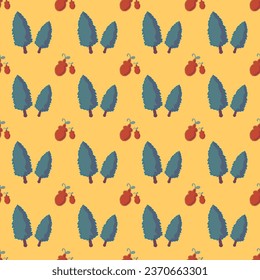 Seamless pattern Autumn leaf border. Gift wrap and scrapbook. Vector illustration for wallpaper, gift paper, fill patterns, web page backgrounds, autumn greeting cards.