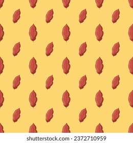 Seamless pattern Autumn leaf border. Gift wrap and scrapbook. Vector illustration for wallpaper, gift paper, fill patterns, web page backgrounds, autumn greeting cards.