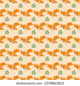 Seamless pattern Autumn leaf border. Gift wrap and scrapbook. Vector illustration for wallpaper, gift paper, fill patterns, web page backgrounds, autumn greeting cards.