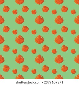 Seamless pattern Autumn leaf border. Gift wrap and scrapbook. Vector illustration for wallpaper, gift paper, fill patterns, web page backgrounds, autumn greeting cards.
