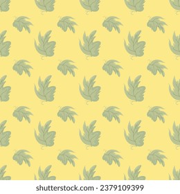 Seamless pattern Autumn leaf border. Gift wrap and scrapbook. Vector illustration for wallpaper, gift paper, fill patterns, web page backgrounds, autumn greeting cards.