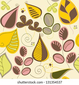 Seamless pattern with autumn leaf. Decorative Leaf
