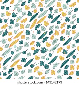Seamless pattern - autumn leaf fall. Vector illustration.  Seamless can be used for wallpaper patterns, web page background, surface textures.
