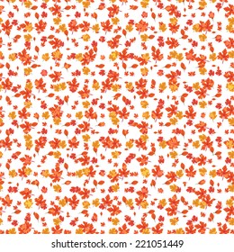 Seamless pattern with autumn leafs on light background. Vector illustration.