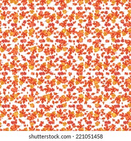 Seamless pattern with autumn leafs on light background. Vector illustration.
