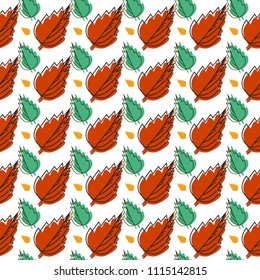 Seamless pattern with autumn leaves.