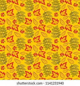 Seamless pattern of autumn leaves. Autumn pattern