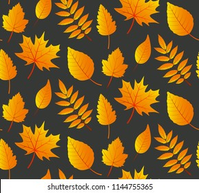Seamless  pattern with autumn leaves 