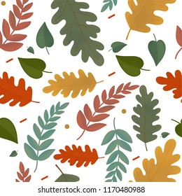 Seamless pattern with autumn leaves