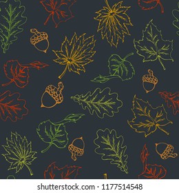 seamless pattern with autumn leaves