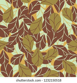 Seamless pattern with autumn leaves