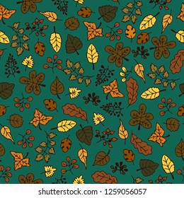 seamless pattern with autumn leaves 