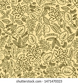 Seamless pattern with autumn leaves