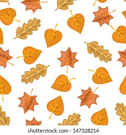 Seamless pattern with autumn leaves