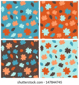Seamless pattern with autumn leaves
