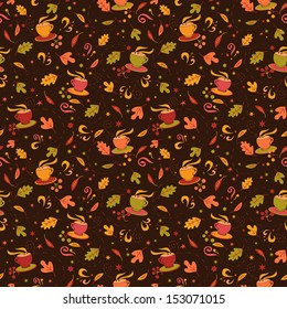 seamless pattern with autumn leaves