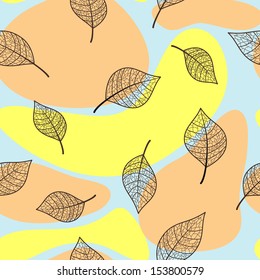 Seamless pattern with autumn leaves