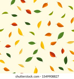 Seamless pattern with autumn leaves