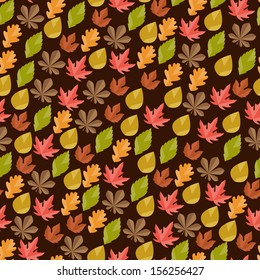 Seamless pattern with autumn leaves.