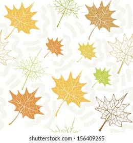 Seamless pattern with autumn leaves