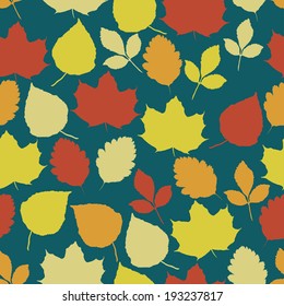 A seamless pattern of autumn leaves