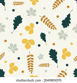 Seamless pattern with autumn leaves