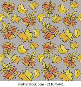 seamless pattern with autumn leaves