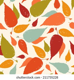 seamless pattern with autumn leaves
