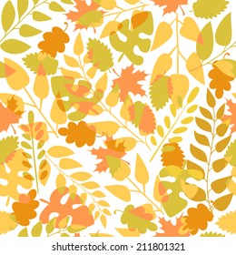 Seamless pattern from autumn leaves