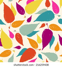 seamless pattern with autumn leaves