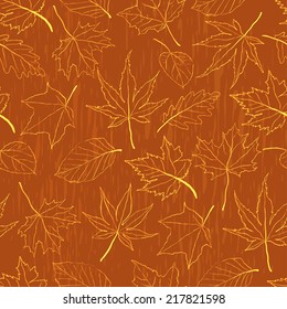 Seamless pattern autumn leaves
