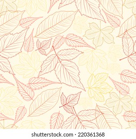 seamless pattern with autumn leaves