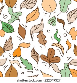 Seamless pattern with autumn leaves 
